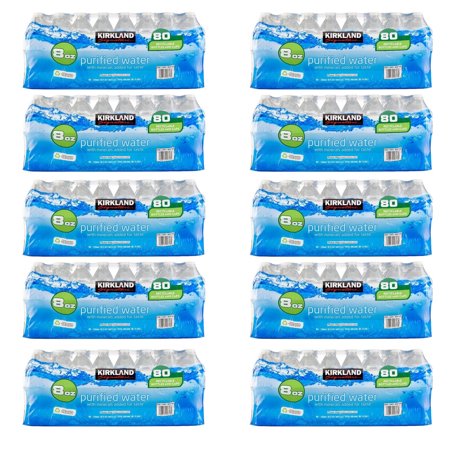 Kirkland Signature Bottled Water 8 fl oz, 48-count TOTAL 800 BOTTLES